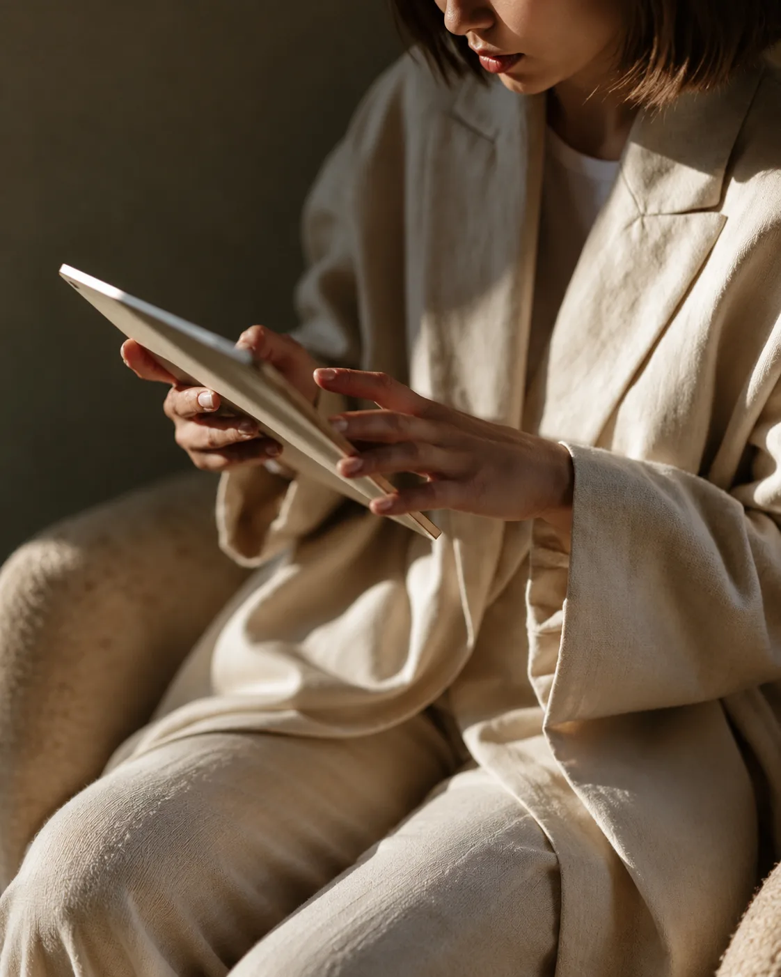 Luminary working on a tablet
